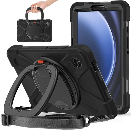 Miniatura 164 de 360 Rotation Case for Galaxy Tab ActivePro/Tab Active4 Pro/Active 5 Pro 10.1" Sturdy Cover Rotate Ring Stand Shoulder Carrying Strap Hand Strap