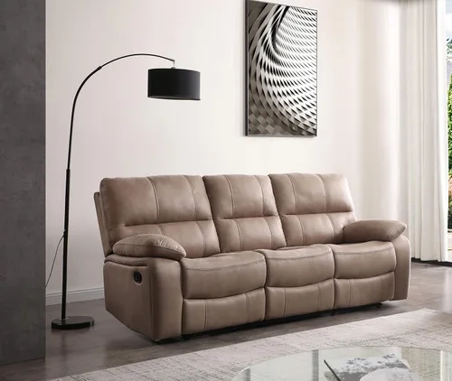 Miniatura 26 de Betsy Furniture Juego de sofá reclinable de microfibra para sala de estar 8007 (topo, sofá+sofá biplaza+sillón reclinable)