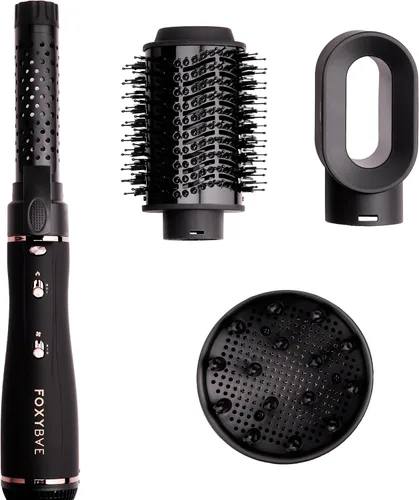Miniatura 6 de Foxybae Super Styler - Juego de cepillos secadores 4 en 1 - Difusor, cepillo de soplado, barril de rizado de 1.25 pulgadas y cilindro de secado