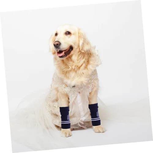 Miniatura 8 de 4pcs Dog Elbow Support Sleeves Knitted Leg Warmers Warm Hock Covers for Dogs Pet Elbow Protector Easy Cleaning