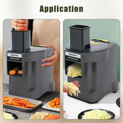 Miniatura 8 de Cortador de verduras comercial 3 en 1, procesador de verduras multifuncional de 110 V, picador de verduras eléctrico, máquina de ensalada