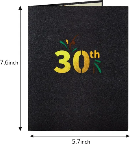Miniatura 2 de Tarjeta desplegable de feliz cumpleaños 30, tarjeta de cumpleaños 30 con nota y sobre, regalos de cumpleaños 30 para marido, esposa, hombres