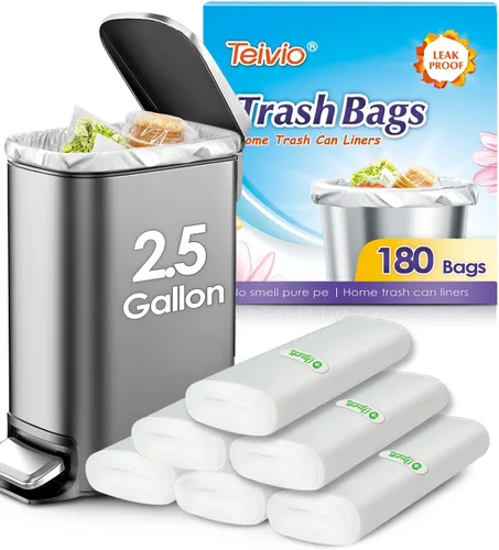 Miniatura 29 de Bolsas de basura fuertes de 1.2 galones, 220 unidades, bolsas de basura para baño, bolsas de plástico pequeñas para la oficina en casa, cocina, se