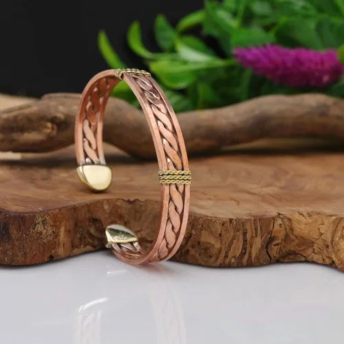 Miniatura 42 de Handmade Elegant Copper Bracelet for Women - Pure Copper Bracelet for Pain Relief and Stress Relief - Adjustable Entwisted Copper Bracelet to Fit