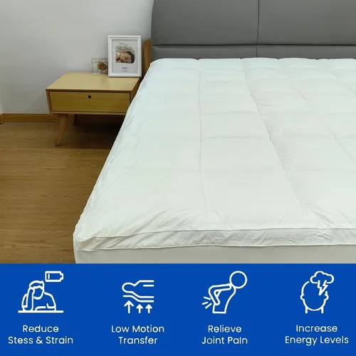 Miniatura 3 de Zutan Protector de colchón, funda de almohada de algodón refrescante, protector acolchado elástico, transpirable, suave y esponjoso con bolsillo