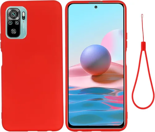 Miniatura 8 de Funda para Xiaomi Redmi Note 10S, Funda protectora de silicona líquida para Xiaomi Redmi Note 10S con cordón de silicona, cubierta delgada y suave a