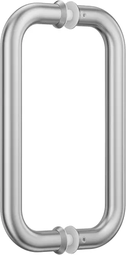 Miniatura 15 de Ranbo Manija tubular de puerta de ducha de 8 pulgadas (CTC) de oro pulido, acero inoxidable 304 de 1/4 a 1/2 pulgadas de grosor y puertas de madera