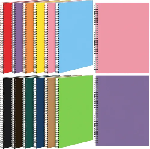 Miniatura 14 de Leelosp 12 cuadernos pequeños en espiral forrados en espiral, cuaderno con rayas universitarias, cubierta de papel kraft encuadernado con alambre