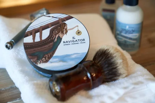 Miniatura 3 de Zingari Man - Jabón de afeitar The Navigator - Accesorios de aseo suave para hombres - Crema súper fuerte sin golpes y loción apretada para la piel