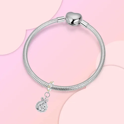Miniatura 37 de Dije de girasol con diseño de estrella y luna y elefante para pulsera, collar de plata de ley 925, dijes de corazón de amor para mujer, regalo
