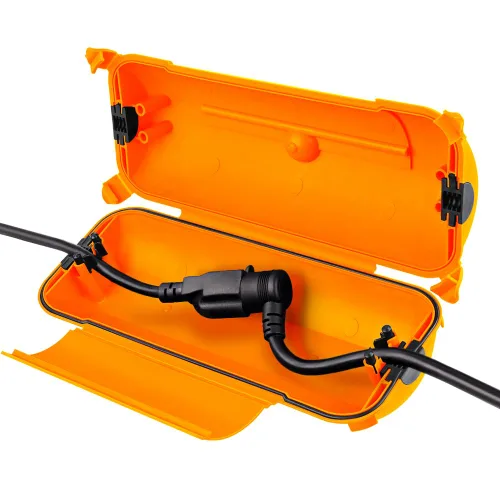 Miniatura 11 de Flemoon [Paquete de 3] Cubierta de cable de extensión para exteriores, impermeable, resistente a la intemperie, caja de conexión eléctrica