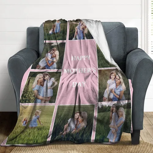 Miniatura 7 de Manta personalizada con texto fotográfico, manta con imagen para bebé, madre, padre, adultos, amigos, amantes, perros, mascotas, manta de franela