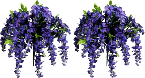 Miniatura 13 de Flores de glicina artificial para mata colgante larga, 15 tallos, para decoración y arreglo del hogar, boda, restaurante y oficina Belleza