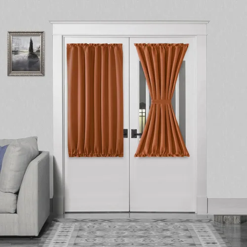 Miniatura 77 de DWCN Cortinas para puerta francesa: cortina térmica con bolsillo para barra para puertas con ventana de vidrio, puertas de cocina y patio