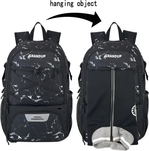 Miniatura 4 de GRANDUP - Mochila de baloncesto con compartimento para pelota y zapatos. Adecuada para voleibol, fútbol, natación, gimnasio, viajes y escuela