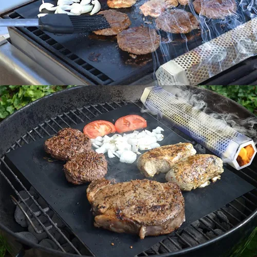 Miniatura 2 de Tubo de humo para pellets, ahumador de pellets de 12 pulgadas, además de estera de barbacoa de fibra de vidrio resistente al calor