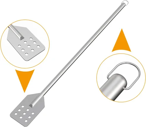 Miniatura 2 de BBQ-PLUS Paleta mezcladora y removedora de 42 pulgadas para cangrejos y camarones, accesorios de acero inoxidable para ollas de cocción y freidoras