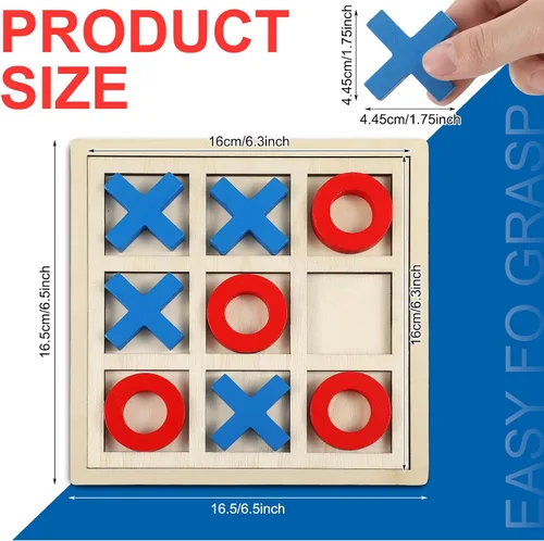 Miniatura 2 de Seenelling Juego de madera jumbo de Tic Tac Toe Actividades de demencia para personas mayores con Alzheimers con plantillas de rompecabezas y juego
