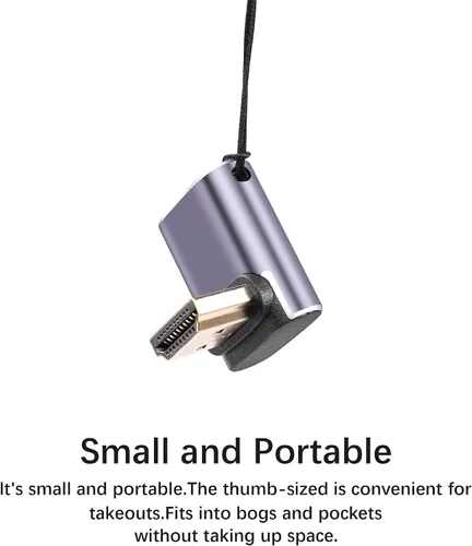 Miniatura 7 de Adaptador HDMI 8K de 90 grados, paquete de 2 adaptadores de ángulo recto HDMI 2.1 macho a hembra de 48 Gbps compatible con 8K @60Hz, 4K @120Hz, HDR