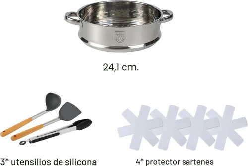 Miniatura 3 de Juego de 16 piezas de ollas y sartenes antiadherentes, juego de utensilios de cocina antiadherentes con juego de cocina Negro