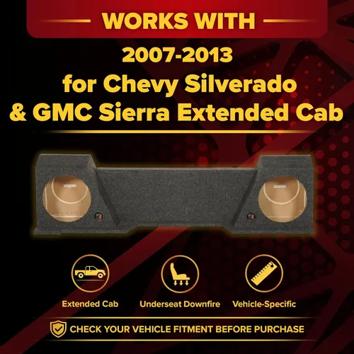 Miniatura 2 de Q Power Caja de subwoofer doble Downfire de 10 pulgadas, subcaja compatible con Chevy Silverado XCab y GMC Sierra XCab 2007-2013