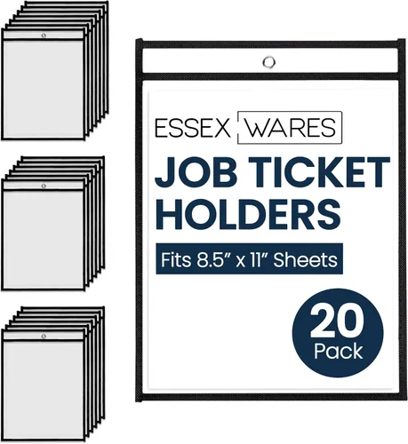 Miniatura 8 de Essex Wares - Paquete de 4 soportes para boletos de trabajo (negro) - Uso en tu negocio o en un aula. Se adapta fácilmente a hojas de papel estándar