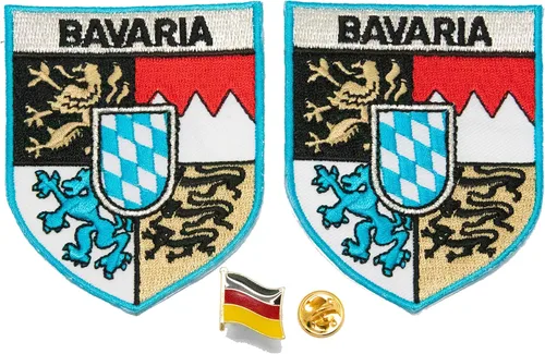 A-ONE - Parches de aguja de Baviera de Alemania, 2 piezas + insignia de bandera de país, 1 pieza, accesorios militares para coser en hierro en