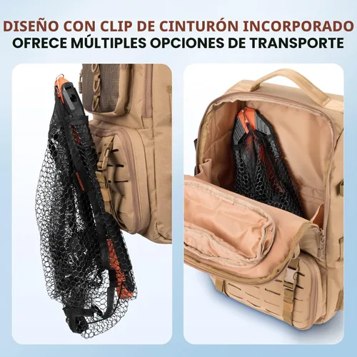 Miniatura 6 de KastKing Pontus - Red de pesca para pescar, plegable y ligera, red de pesca de agua dulce con escala de longitud integrada, mango de aluminio, malla