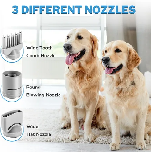 Miniatura 3 de Lightweight Portable Dog Dryer for Small Medium Large Dogs Grooming Hair Dryer with Low Noise High-Speed Brushless Motor Pet Water Blower with 3