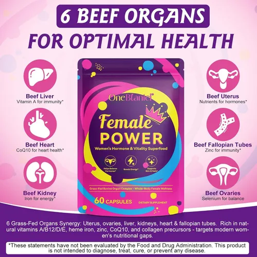 Miniatura 4 de newseel Suplemento de órgano de carne de res para mujeres, cápsulas de hígado de res alimentadas con pasto natural, apoya el equilibrio hormonal