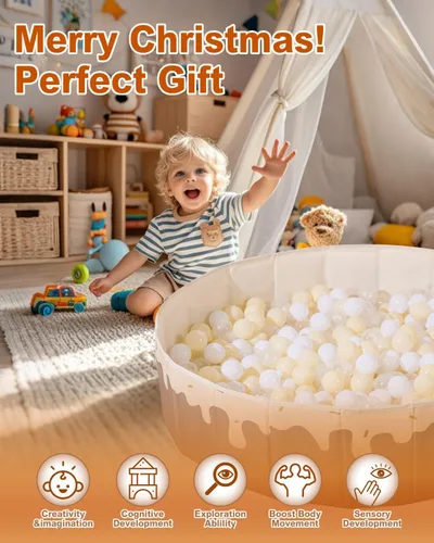 Miniatura 6 de Piscina de pelotas para bebés de 1 a 3 años, tienda de campaña plegable para niños, corralito de juegos con bolsa de almacenamiento, para niños