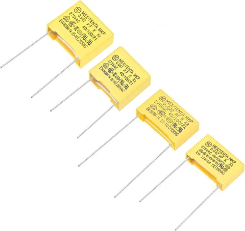 uxcell Kit surtido de condensadores de seguridad de polipropileno DIP 275VAC X2 MKP 4 Modelo - 0.022uF 0.047uF 0.394 in 0.591 in Paso de pasador 20