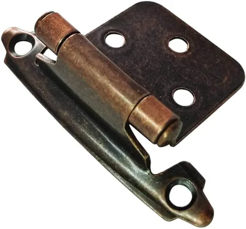 Bisagra tradicional para gabinete, superposición variable, paquete de 10 unidades, bronce rojo aceitado