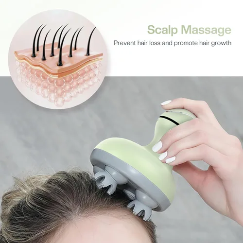 Miniatura 2 de COMFIER Masajeador de cuero cabelludo, rascador eléctrico de cabeza, masajeador de cabeza portátil para el crecimiento del cabello con 84 nodos