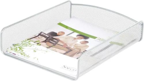 Miniatura 4 de Safco Onyx - Organizador de escritorio de malla individual Acero resistente Acabado de recubrimiento en polvo 11.75 x 9.25 x 2.5 pulgadas