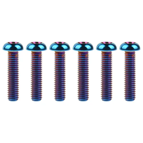 Miniatura 27 de Cabeza de botón de titanio Torx M5 M6 M8 x10 12 15 20 25 30 35 1.575 in para bicicleta, motocicleta, automóvil, tornillos paquete de 6