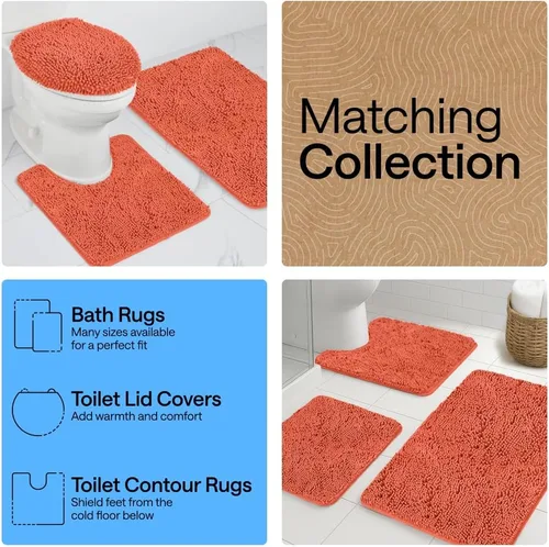 Miniatura 147 de Gorilla Grip - Tapete de baño de felpilla gruesa, suave y absorbente, secado rápido, de microfibra, con reverso de caucho, para piso de ducha, Nube