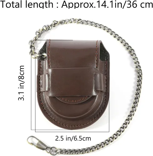 Miniatura 5 de Pocket Watch Leather Case Protector Holder Waist Bag Timepiece General Accessories 47 mm