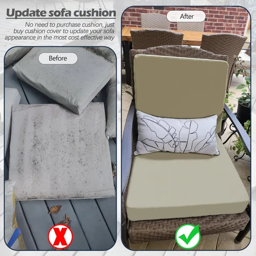 Miniatura 8 de Sqodok - Fundas para cojines de patio de 18 x 18, fundas impermeables para cojines de exterior de repuesto, 2 unidades, fundas para asientos