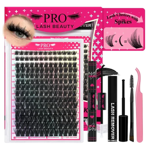 Miniatura 17 de Kit de Racimos de Pestañas 280 Piezas Pestañas en Racimo 30D+40D Kit de Extensión de Pestañas con Adhesivo y Sellador de Pestañas Resistente al Agua