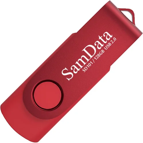 Miniatura 2 de SamData Unidades flash USB de 128 GB, 1 paquete de unidades de pulgar de 128 GB con luz LED para almacenamiento y copia de seguridad (1 paquete rojo)