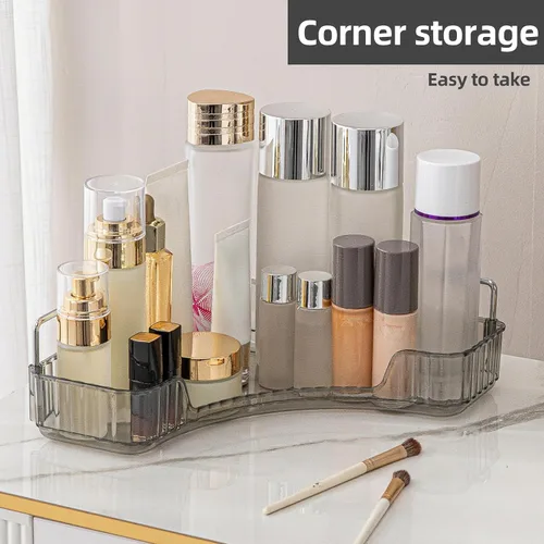 Miniatura 4 de YCIA&DONE Organizador de esquina para mostrador de baño, organizador de maquillaje para tocador, bandeja de perfumes cosméticos para el cuidado