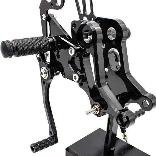 Miniatura 3 de Krace Estriberas para motocicleta, reposapiés, pedales de cambio de freno, ajustables para Ducati Monster 696 2008-2014, color negro