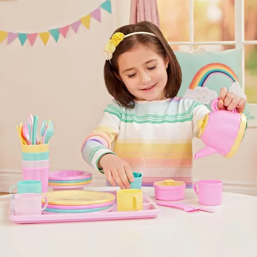 Miniatura 2 de Battat – Play Circle – Juego de Vajilla – Platos, Tazas y Juguetes de Fiesta de Té – Juguetes de Cocina para Niños Pequeños – Juego de Simulación
