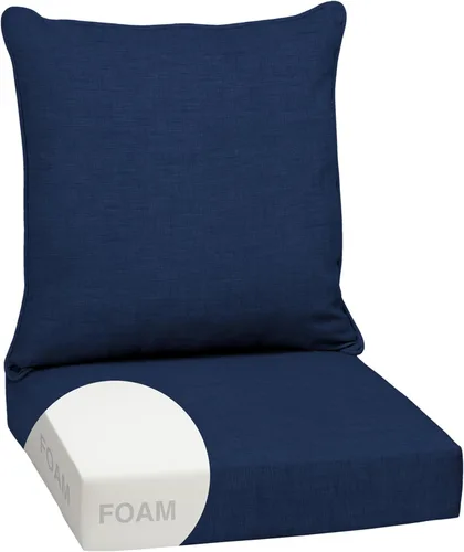 Miniatura 74 de Arden Outdoor Deep Seat Cushion Set, 24 x 24 pulgadas, Cojín para exteriores resistente al clima, a la lluvia y a la decoloración para silla, sofá