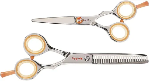 Miniatura 10 de Cricket Centrix Roc-It Dog Professional Stylist - Juego de tijeras de corte de pelo de 5.75 pulgadas y tijeras de adelgazamiento 30T
