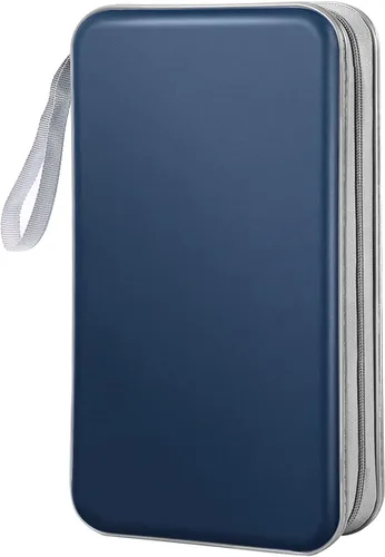 Miniatura 12 de Funda Cartera para CD, capacidad para 80 DVD VCD medios Blu-ray, estuche cartera soporte organizador de almacenamiento (verde oscuro)