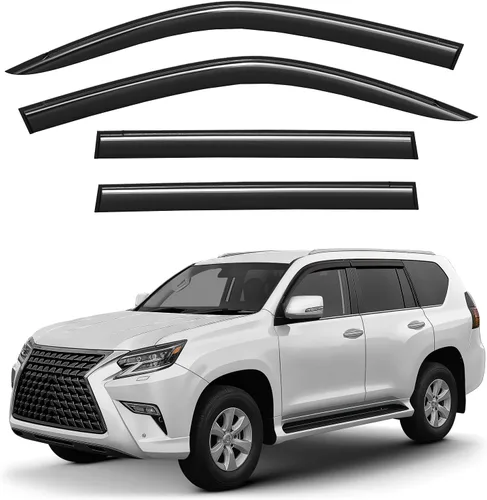 Miniatura 12 de Deflectores de ventana con cinta adhesiva teñida de humo para ventana lateral, deflectores de lluvia compatibles con brújula 2017-2026 - 4 piezas.