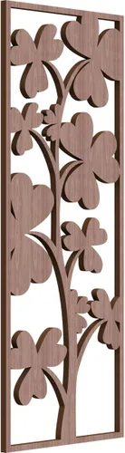 Miniatura 182 de 9 3/8 pulgadas de ancho x 24 3/8 pulgadas de alto x 1/4 pulgadas de alto, Bradford Paneles de pared decorativos de madera de calado, roble rojo rojo