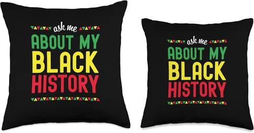 Miniatura 3 de Black History Month African Pride Apparel Ask Me About My Black History Afro African Throw Pillow, 16 x 16 pulgadas, multicolor
